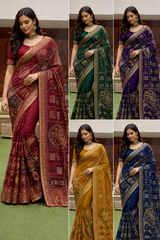 Heavy Embroidery Traditional Saree Set Of 5 Colors – Designer Festival Wear Collection-M.R. Saree Emporium