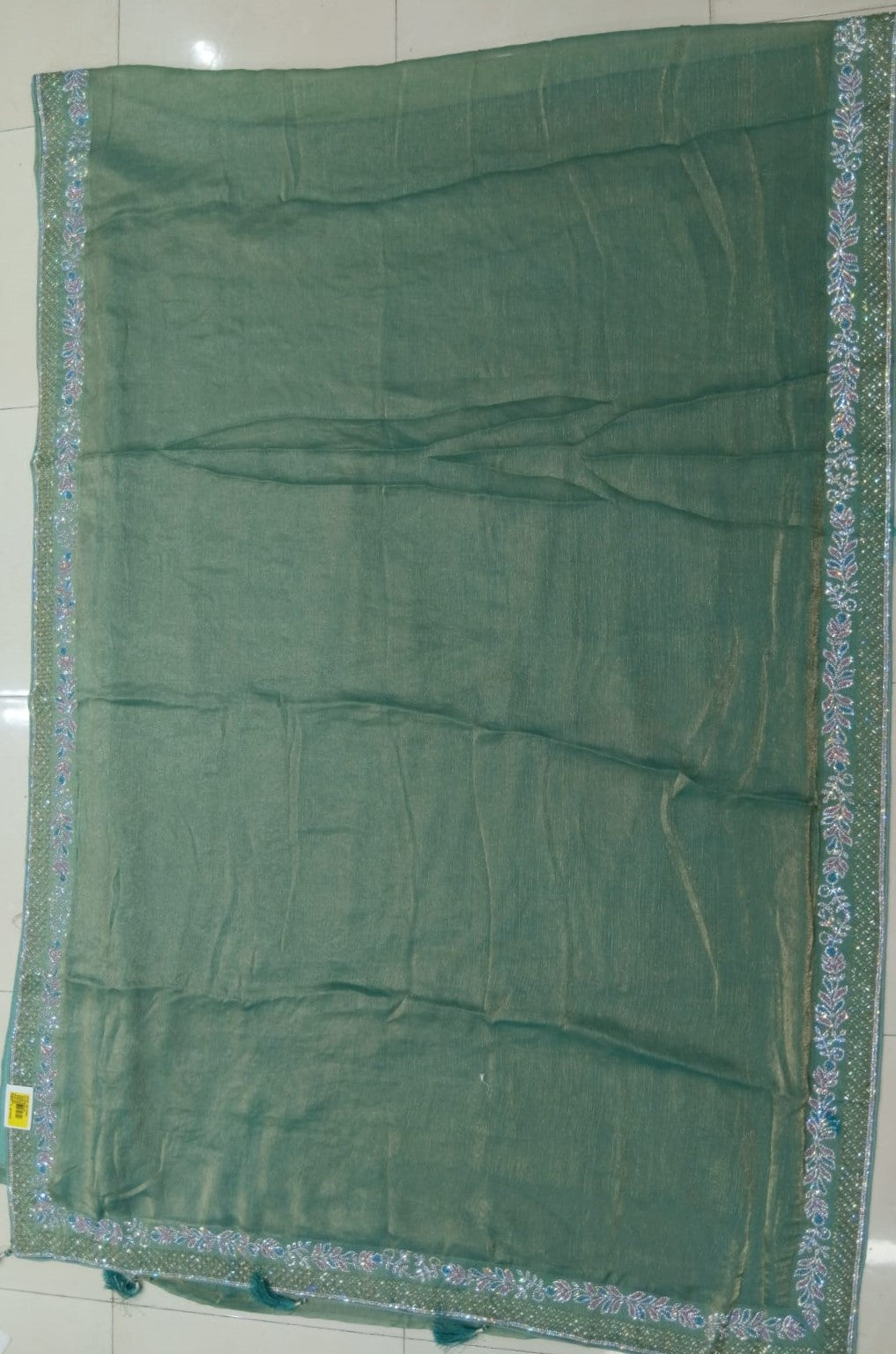 Fancy Fendy Satin Saree with Designer Border – 6 Pcs Set Premium Party Wear M.R. Saree Emporium