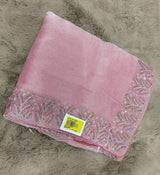 Fancy Jimmy Choo Fabric Saree with Designer Border – 5 Pcs Set -Premium Party Wear -M.R. Saree Emporium