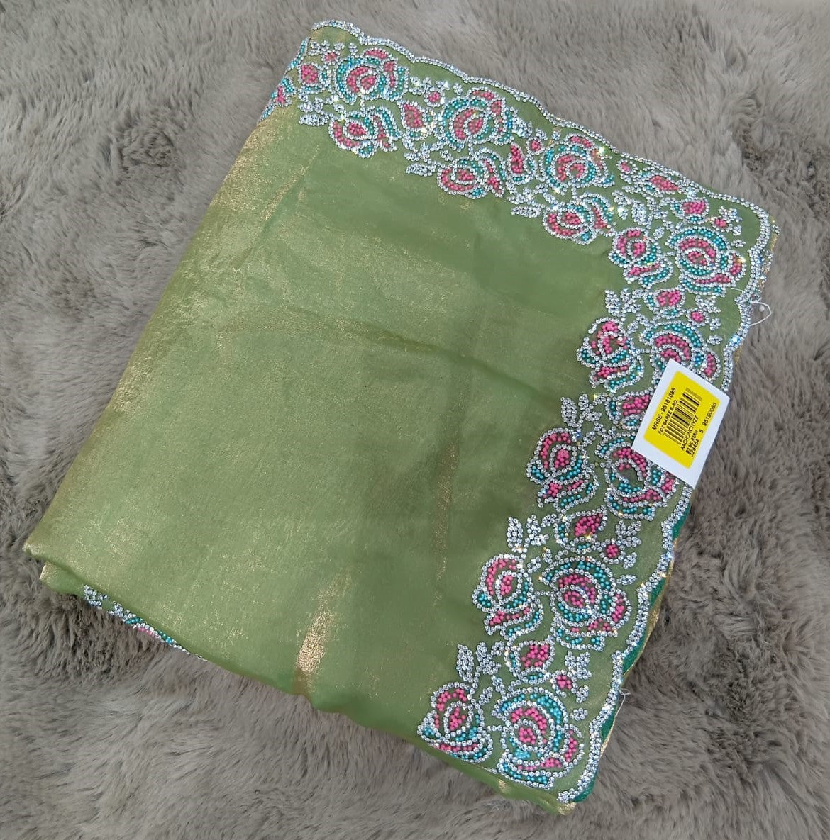 Fancy Fendy Fabric Saree with Heavy Designer Border Work – 5 Pcs Set -Party & Festive Wear -M.R. Saree Emporium