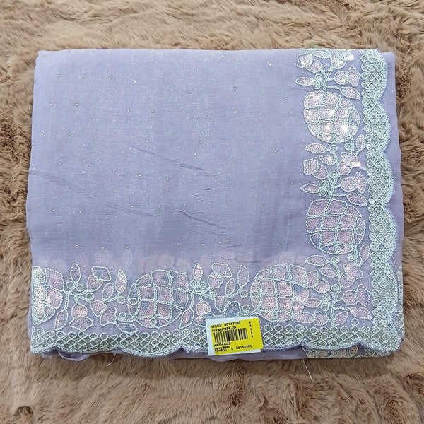 Simar Chiffon Purple Fancy Saree-M.R.Saree Emporium