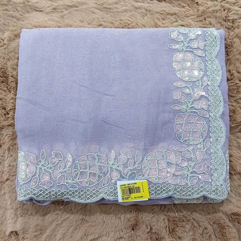 Simar Chiffon Purple Fancy Saree-M.R.Saree Emporium