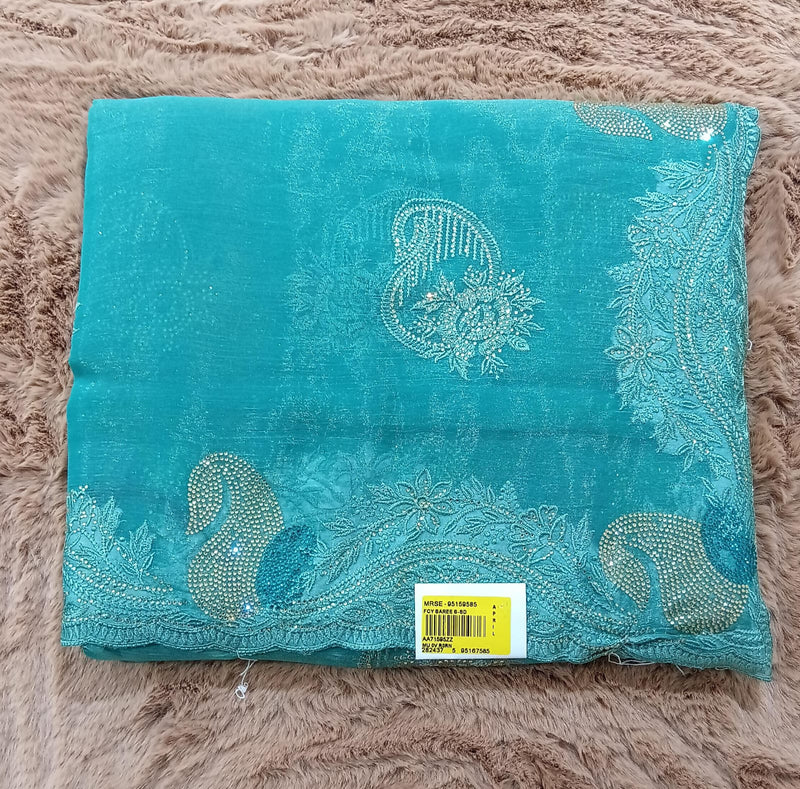 Simmar Chiffon Saree with Golden Embroidery Border – M.R. Saree Emporium