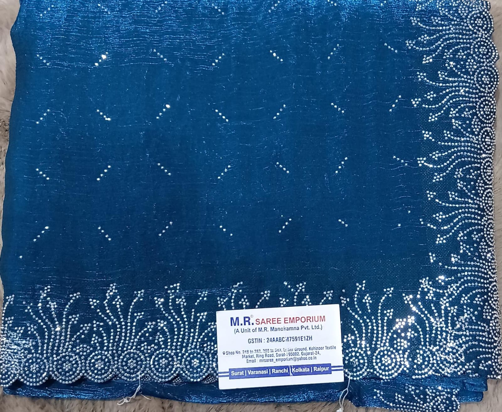 Jimmy Choo Fancy Fabric with Stylish Border 6 Pcs Set-M.R. Saree Emporium