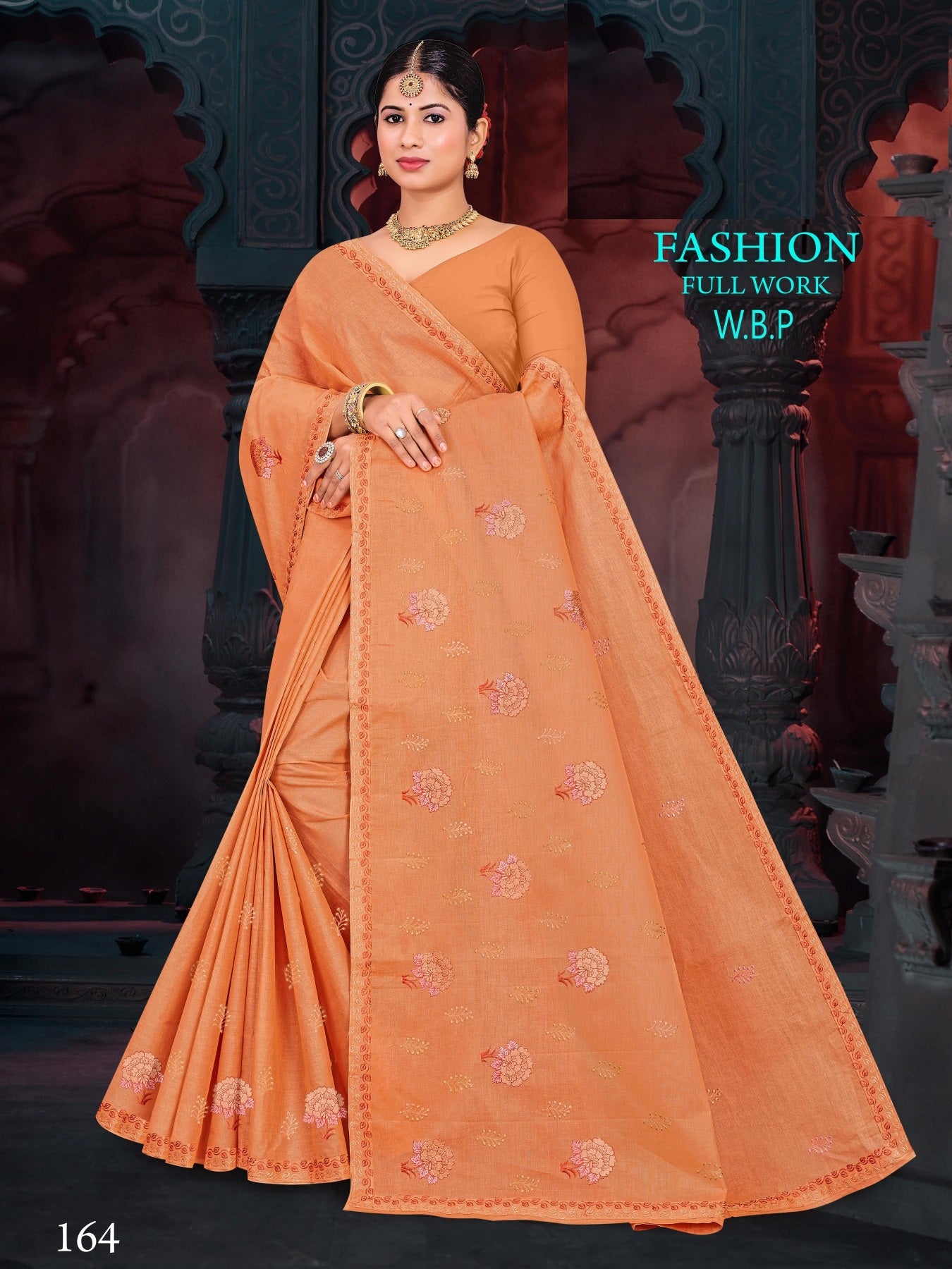 Fashion Cotton Work Saree W.B.P – Set of 6 Pcs -M.R. Saree Emporium