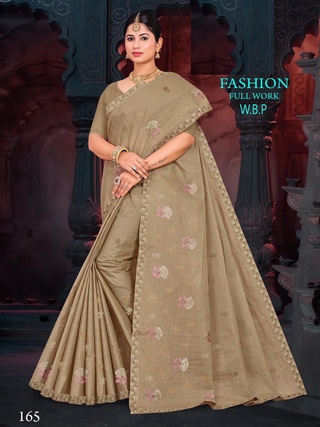 Fashion Cotton Work Saree W.B.P – Set of 6 Pcs -M.R. Saree Emporium