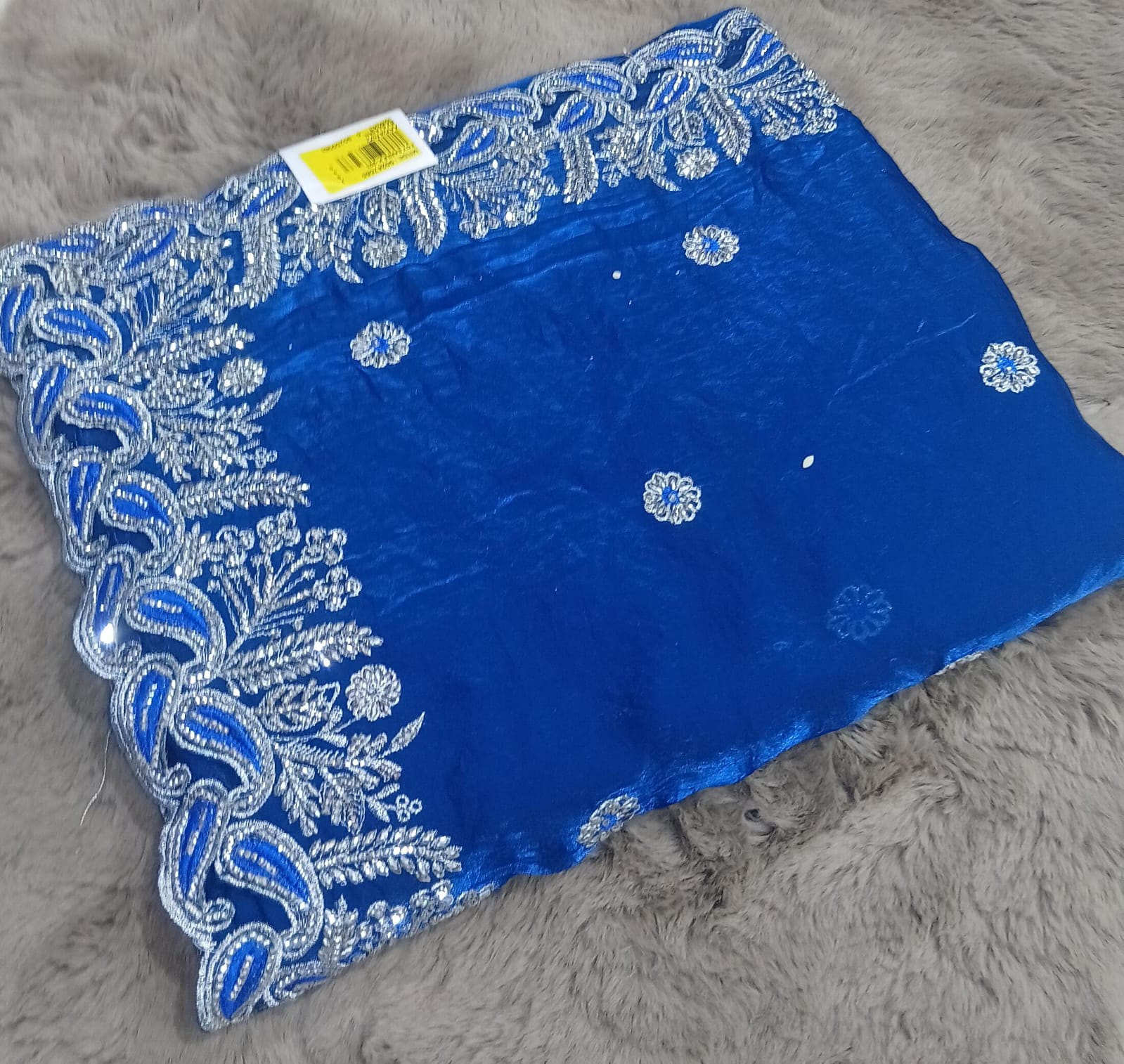 Barbari Embroidered Partywear Saree with Silver Border – Set of 09 M.R. Saree Emporium