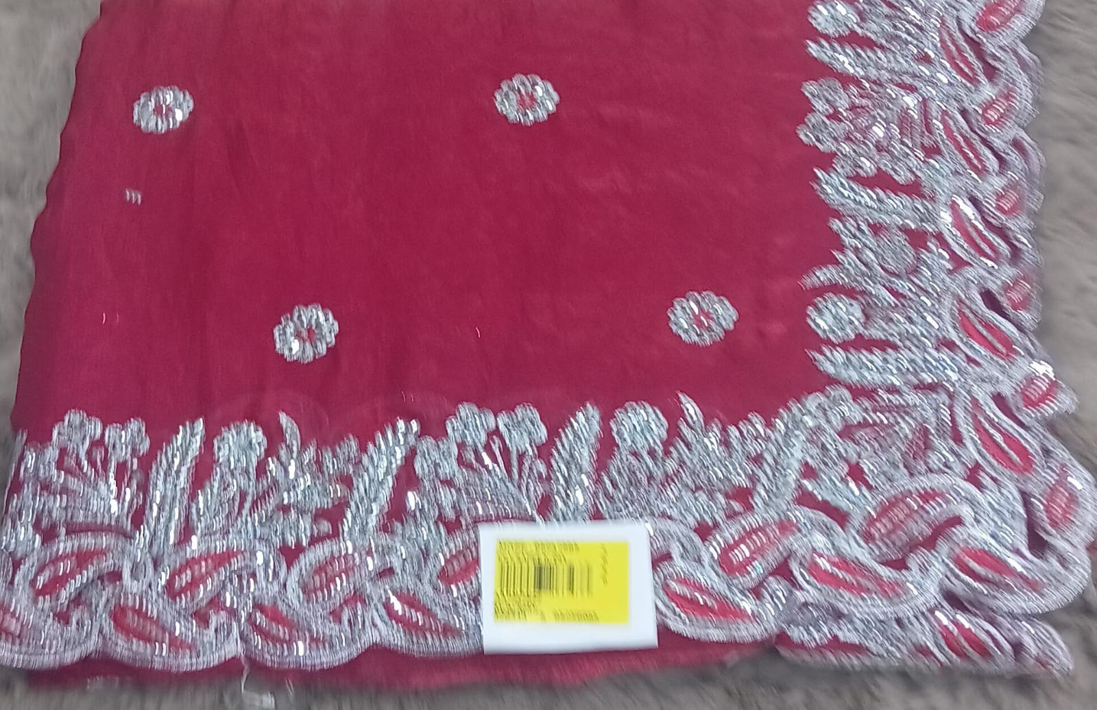 Barbari Embroidered Partywear Saree with Silver Border – Set of 09 M.R. Saree Emporium