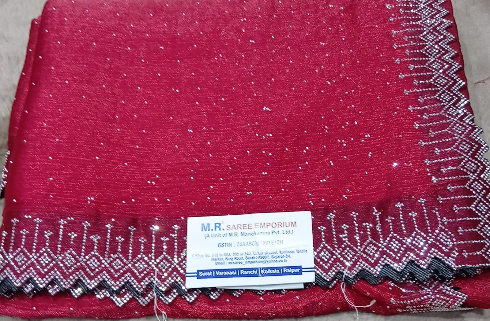 Jimmy Choo Fancy Fabric with Stylish Border 5 Pcs Set-M.R. Saree Emporium