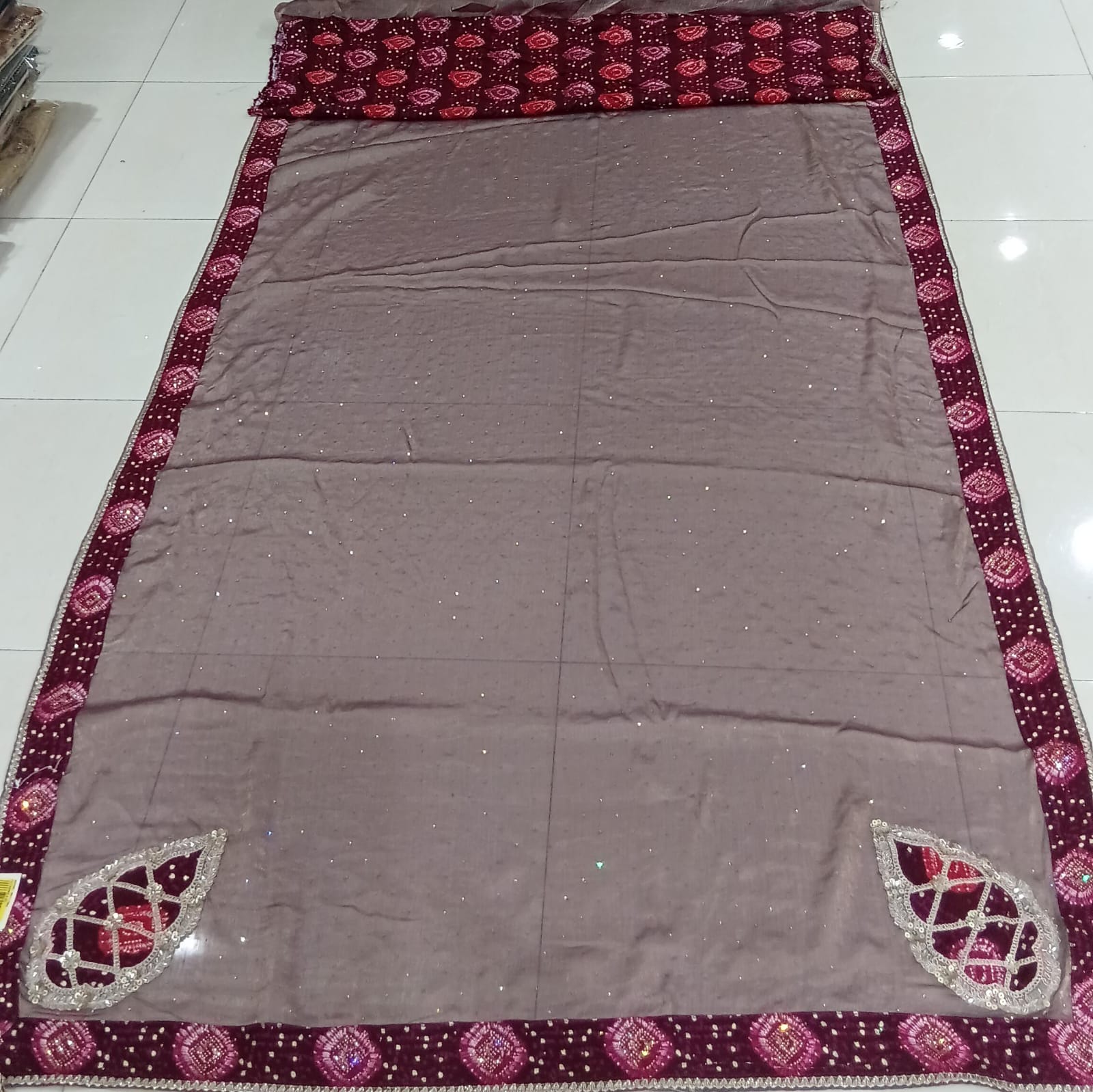 Jimmy Choo Fabric Saree with Woven Border & Elegant Motifs 5 pcs Set  M.R. Saree Emporium