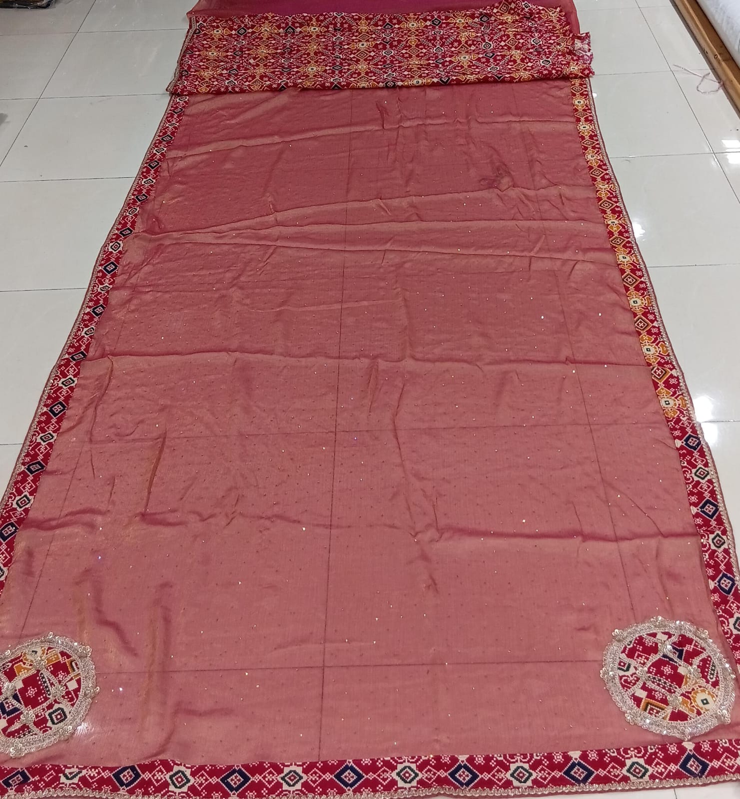 Jimmy Choo Fabric Saree with Woven Border & Elegant Motifs M.R. Saree Emporium