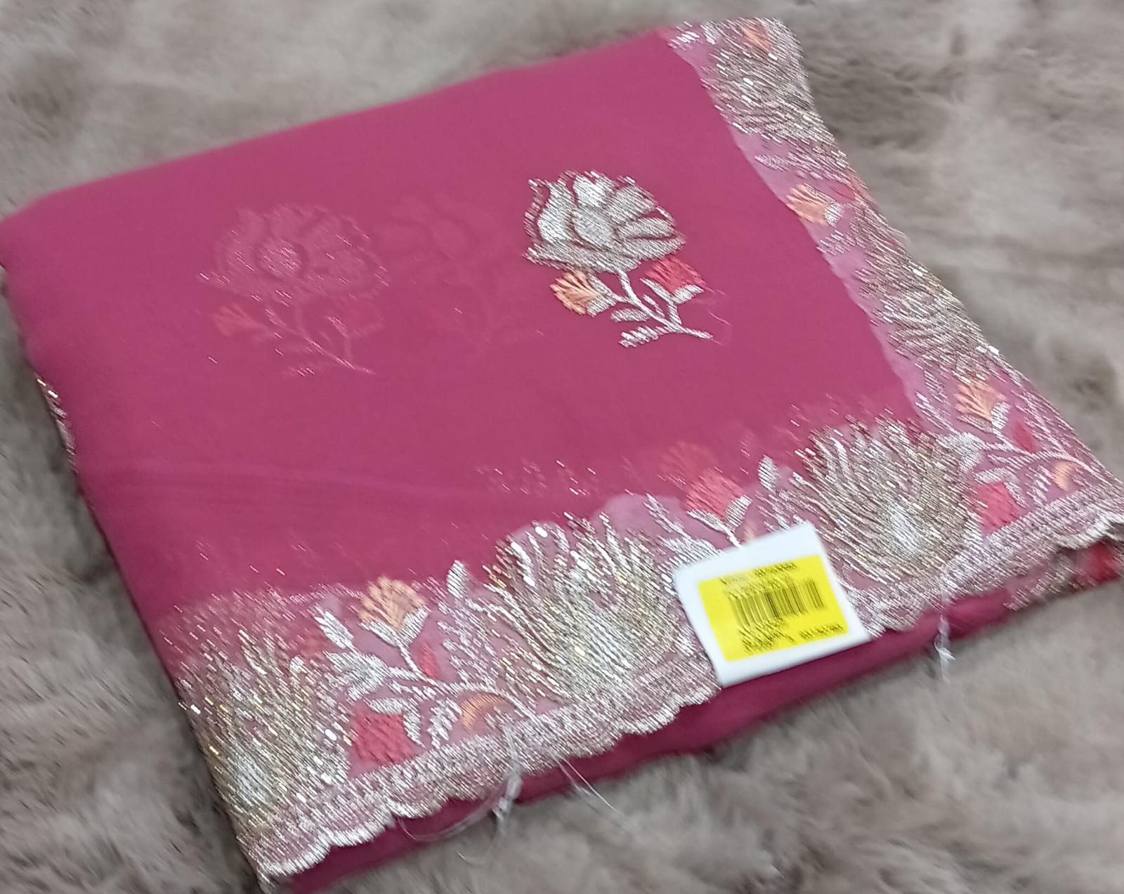 Designer Fancy Chiffon Saree with Elegant Embroidery 5 pcs set – M.R. Saree Emporium