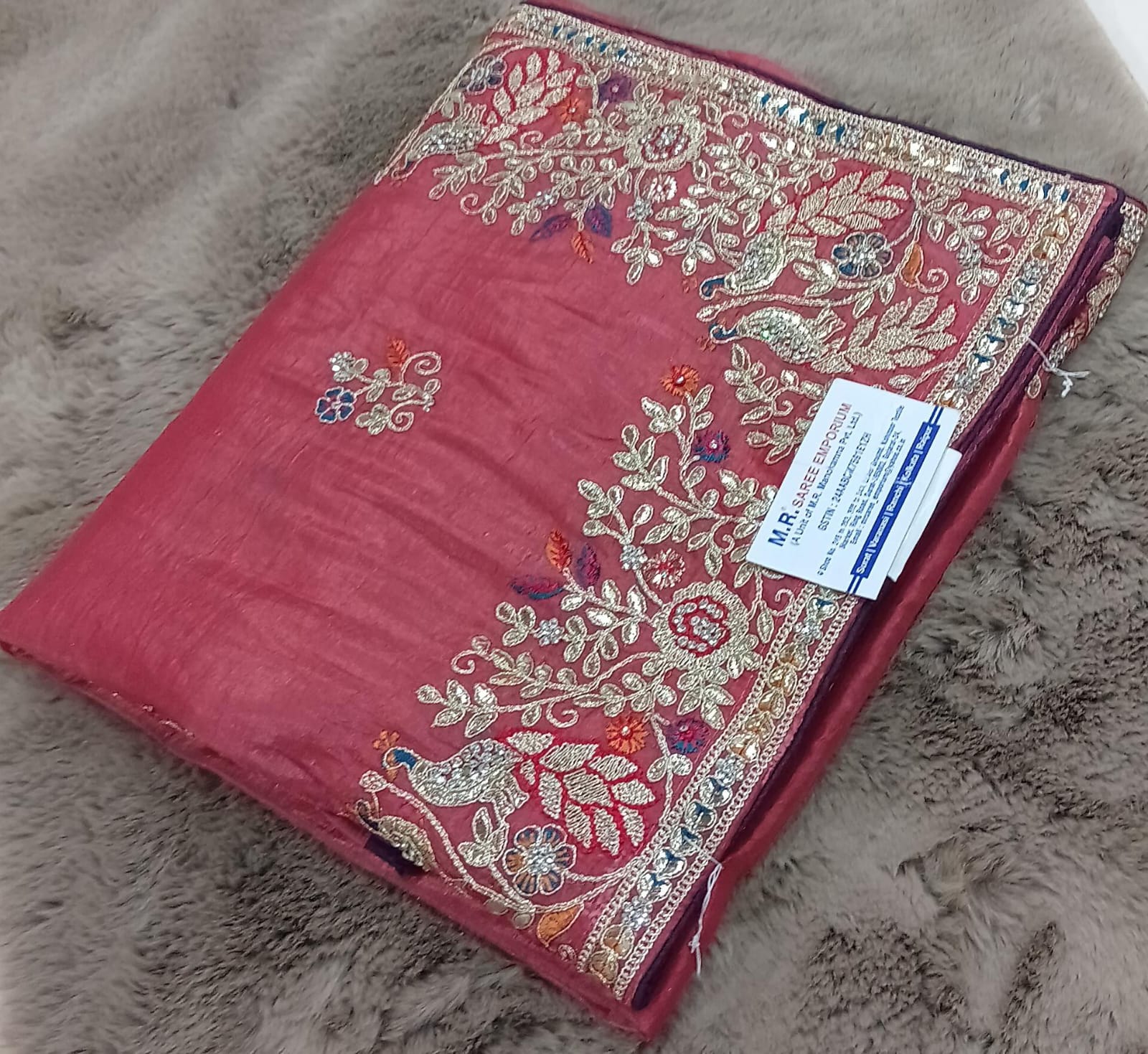 Fendy Fancy Embroidery Work with Heavy Border-M.R. Saree Emporium