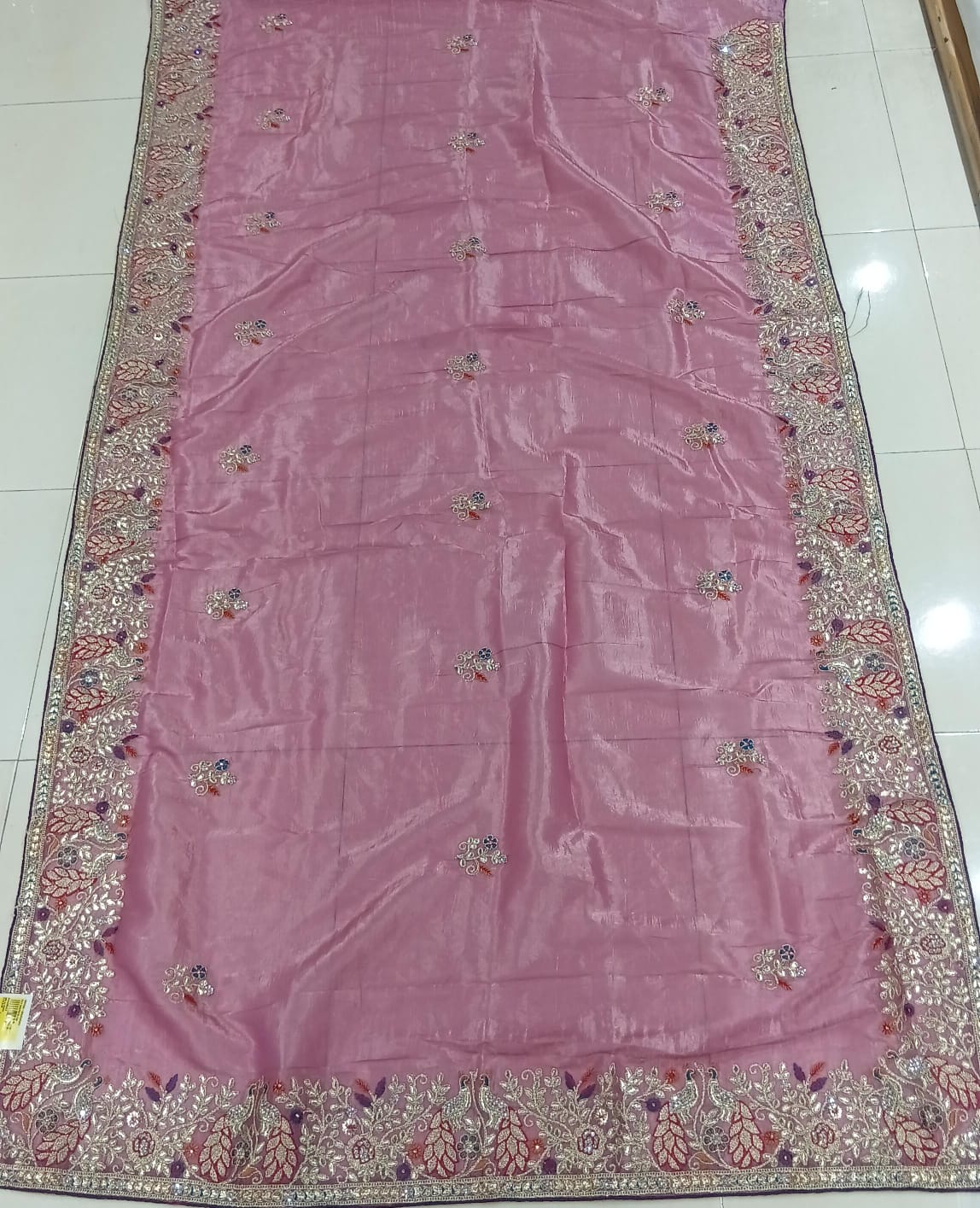 Fendy Fancy Embroidery Work with Heavy Border-M.R. Saree Emporium