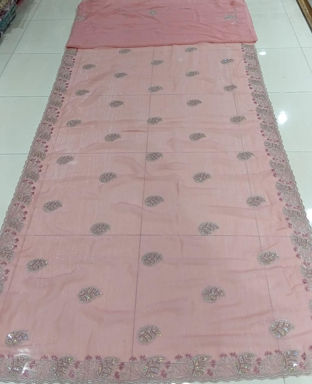 Designer Fancy Fendy Saree with Elegant Embroidery 5 pcs set – M.R. Saree Emporium