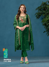 GANGA Designer Chanderi Kurta Set - 8 Pcs Set