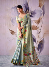 RajPath Fabrics GULDASTA 6 Pcs Set Tissue Silk Saree