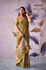 RajPath Fabrics GULDASTA 6 Pcs Set Tissue Silk Saree