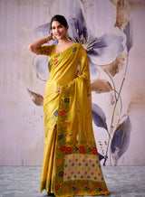 RajPath Fabrics GULDASTA 6 Pcs Set Tissue Silk Saree