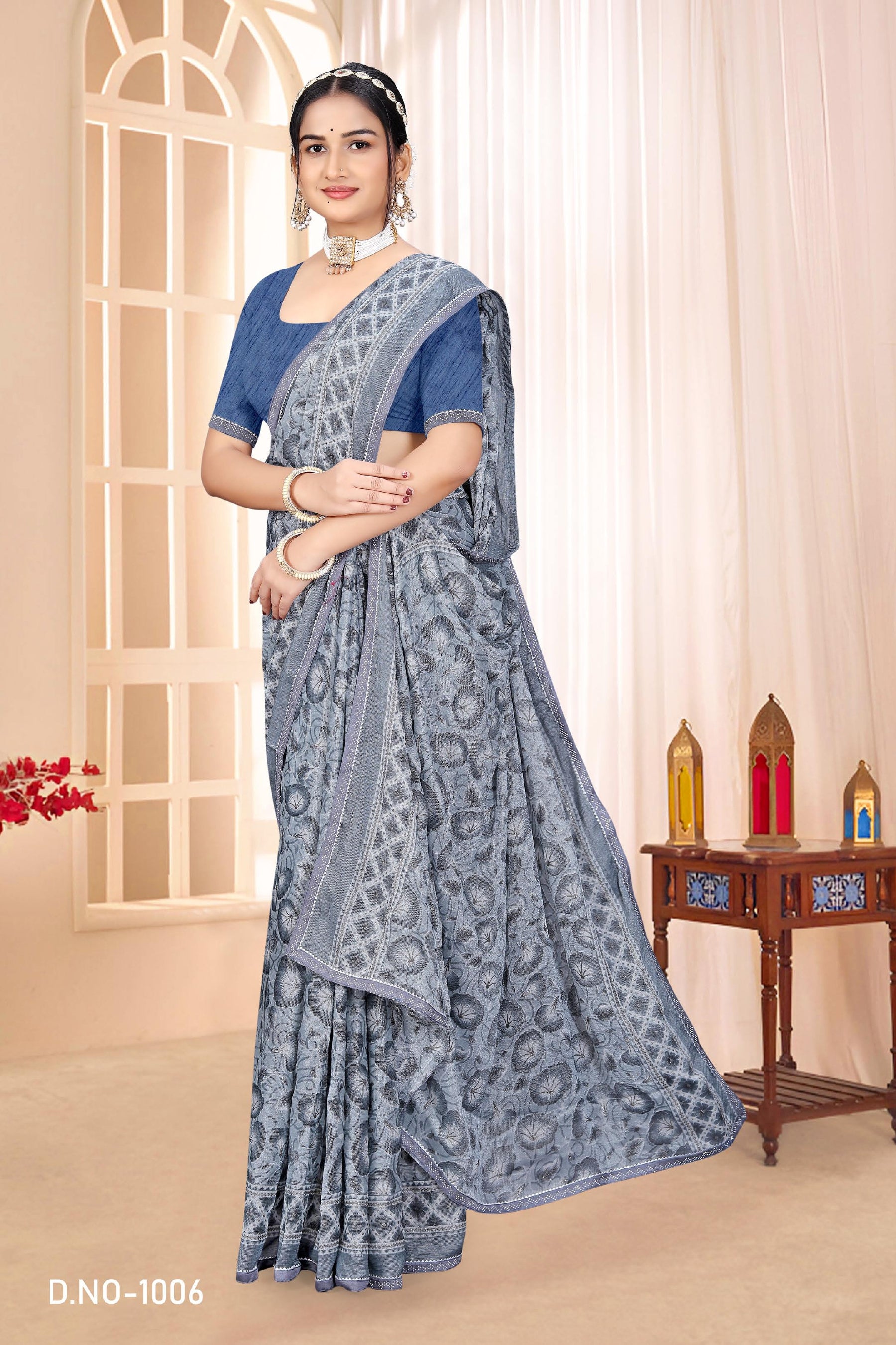 Gajani Printed Saree Collection – 6 Pcs Set-Women Daily & Office Wear Sarees – M.R. Saree Emporium
