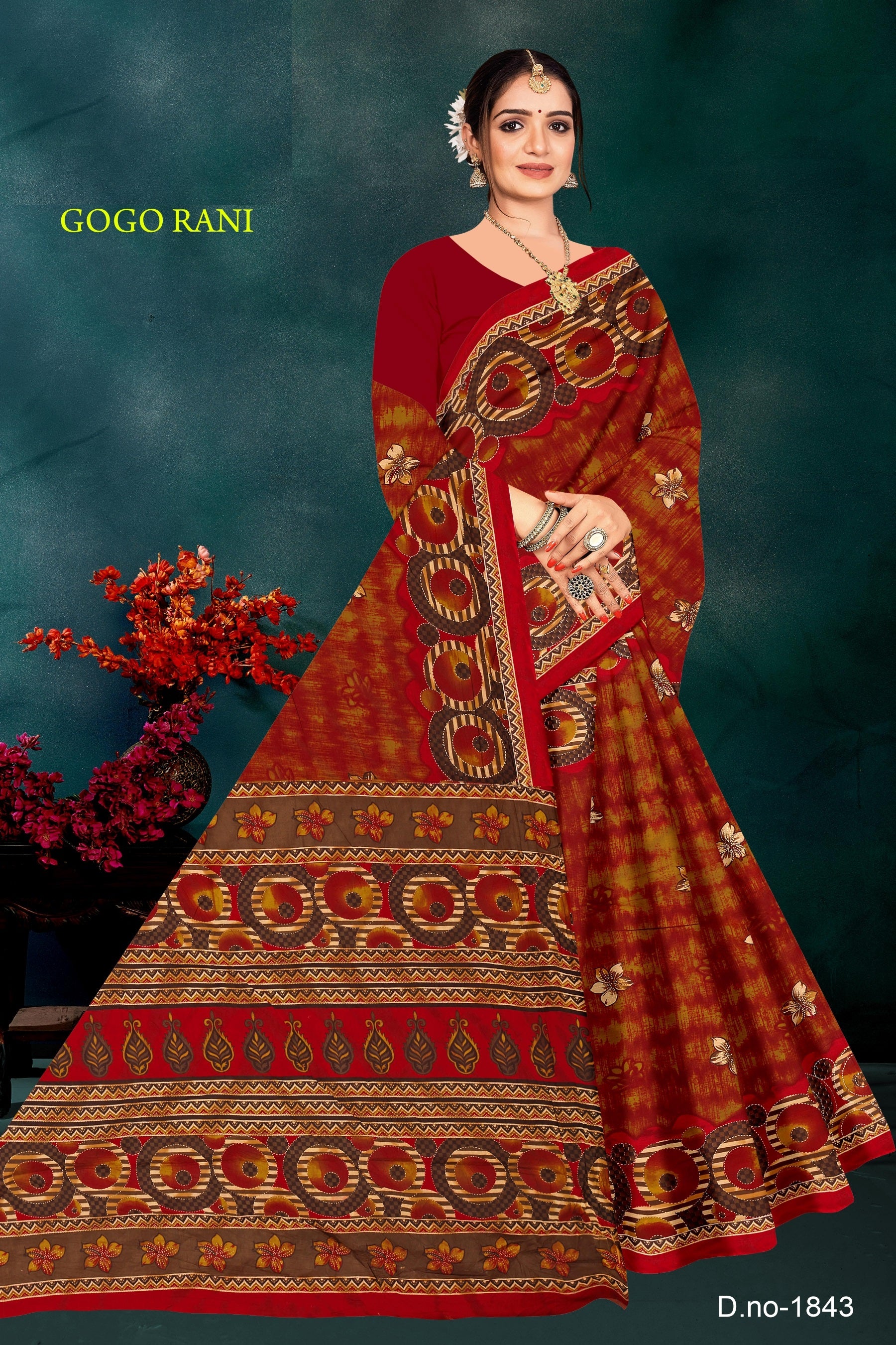 Fancy Printed Cotton Saree – Gogo Rani-M.R. Saree Emporium