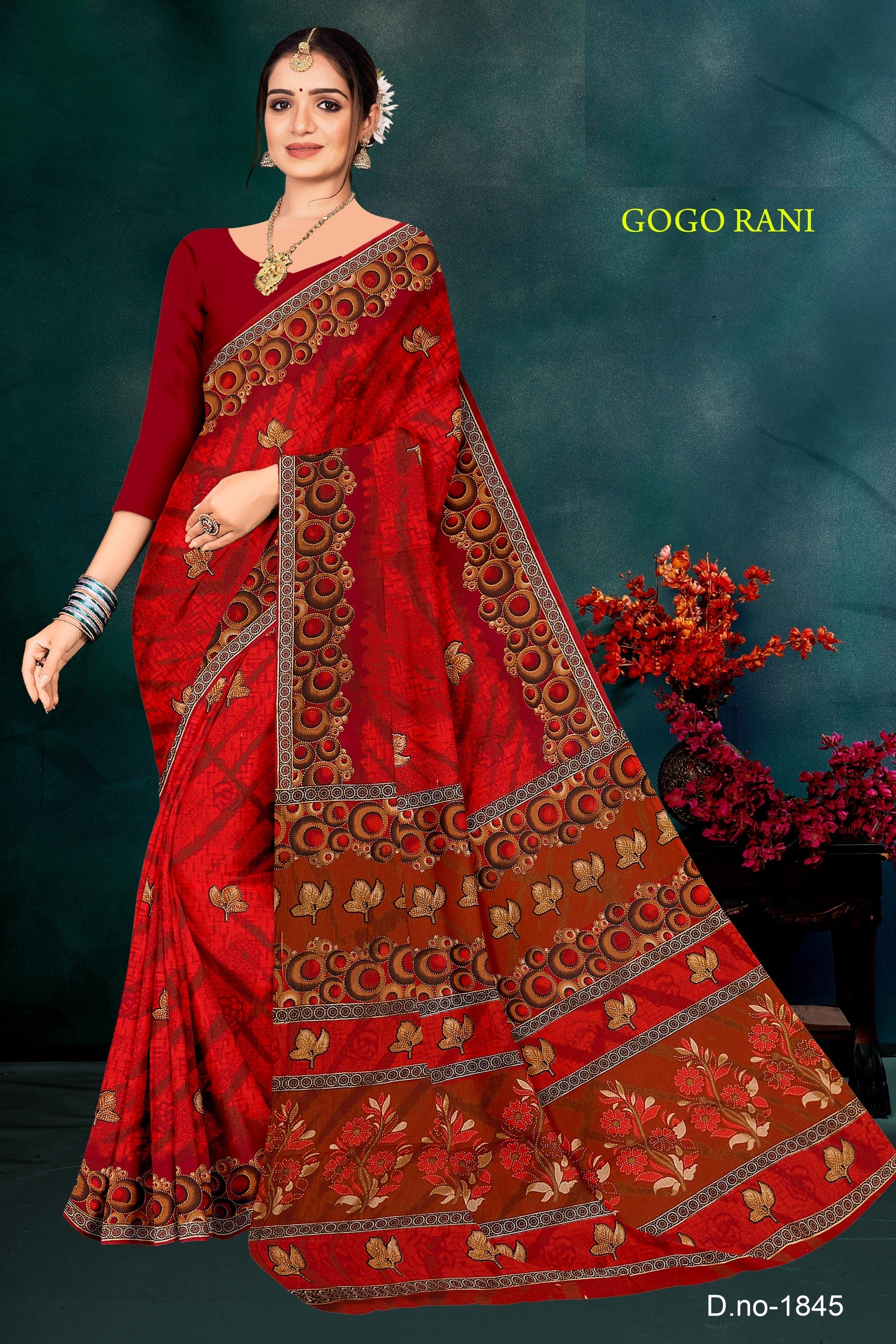 Fancy Printed Cotton Saree – Gogo Rani-M.R. Saree Emporium