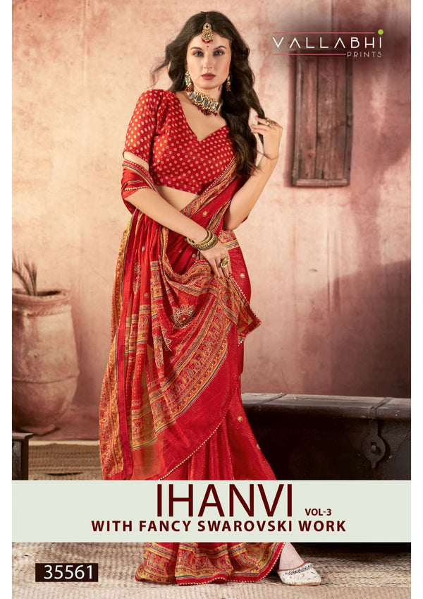 Ihanvi Vol-3 Fancy Print Saree – Swarovski Work M.R. Saree Emporium