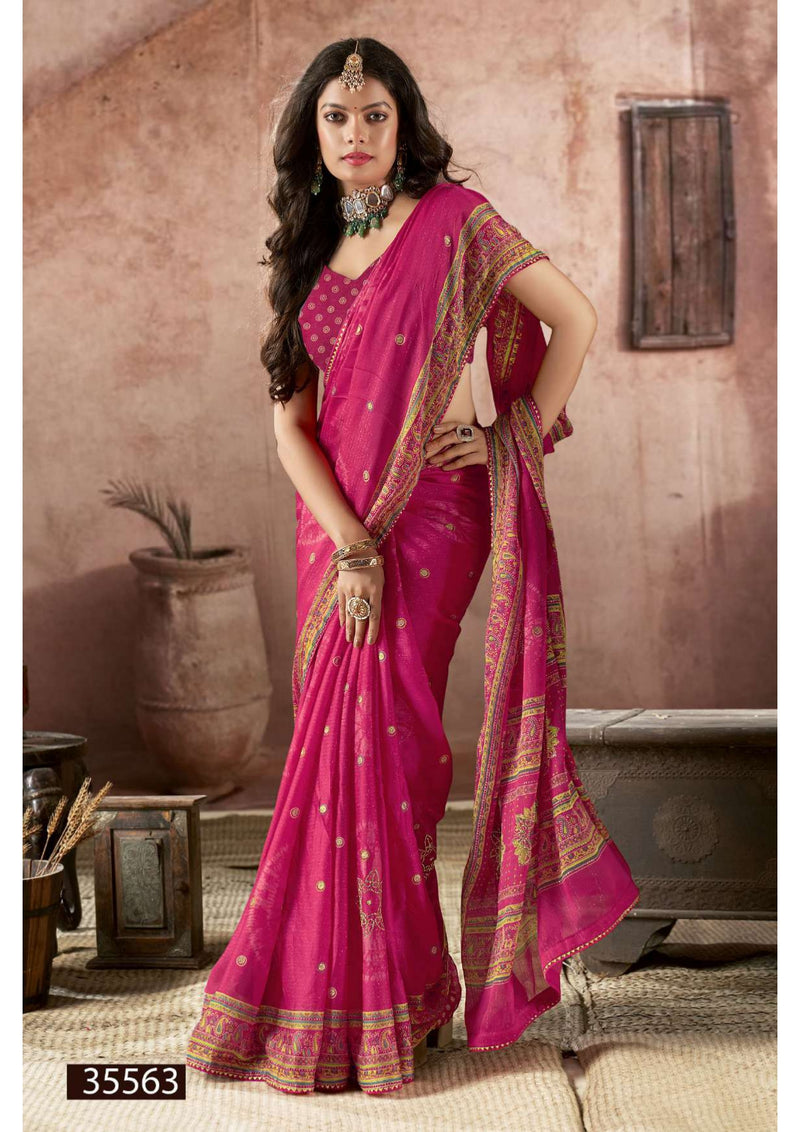Ihanvi Vol-3 Fancy Print Saree – Swarovski Work M.R. Saree Emporium