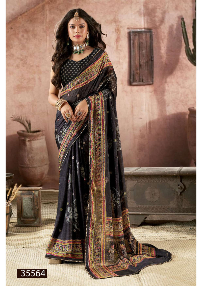 Ihanvi Vol-3 Fancy Print Saree – Swarovski Work M.R. Saree Emporium