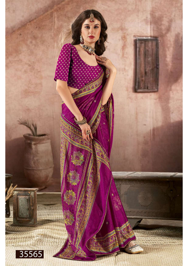 Ihanvi Vol-3 Fancy Print Saree – Swarovski Work M.R. Saree Emporium