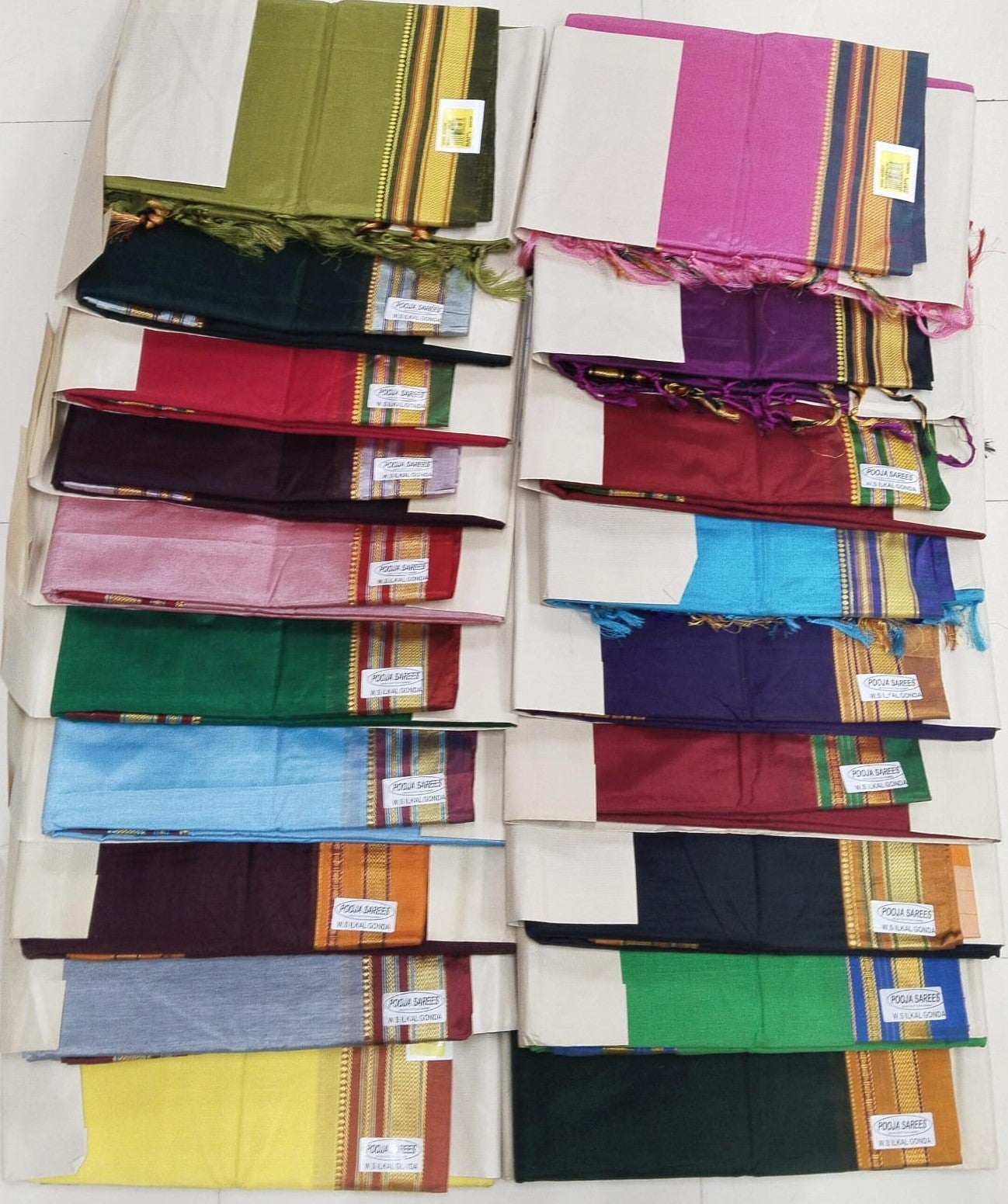 lkal Gonda Plain Cotton Saree 19 Pcs Set -Traditional Border – M.R. Saree Emporium