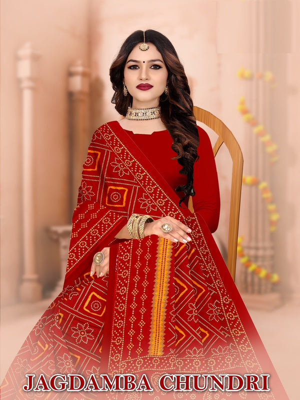 Jagdamba Chundri Cotton Fancy Printed Saree – M.R. Saree Emporium