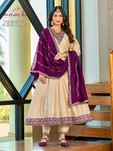 Jeevika Vichitra Silk Top Bottom Dupatta 3 PCS Flare Set–4 Pcs Set- M.R. Saree Emporium