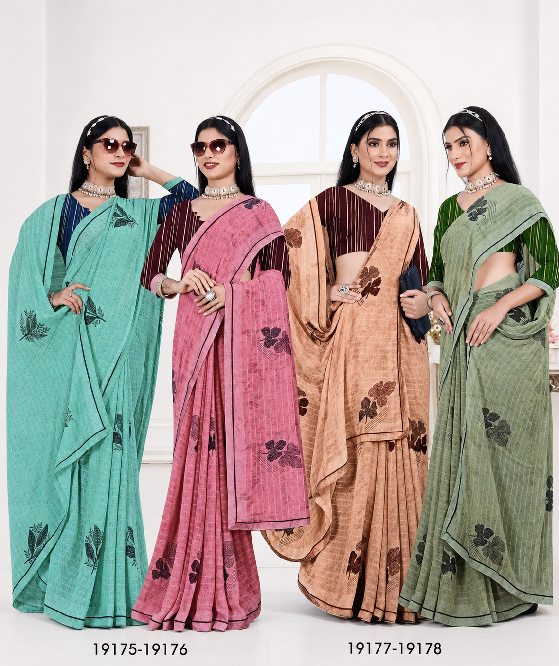 Ek Stree Jharokha Vol-02 Georgette Saree 8 Pcs Set