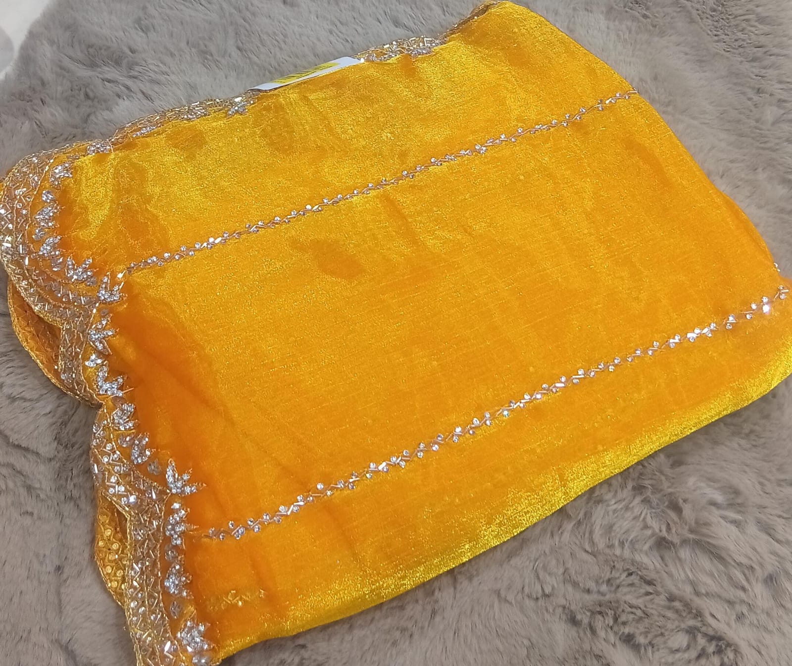 Jimmy Choo Embroidered Partywear Saree with Silver Border – Set of 05 M.R. Saree Emporium