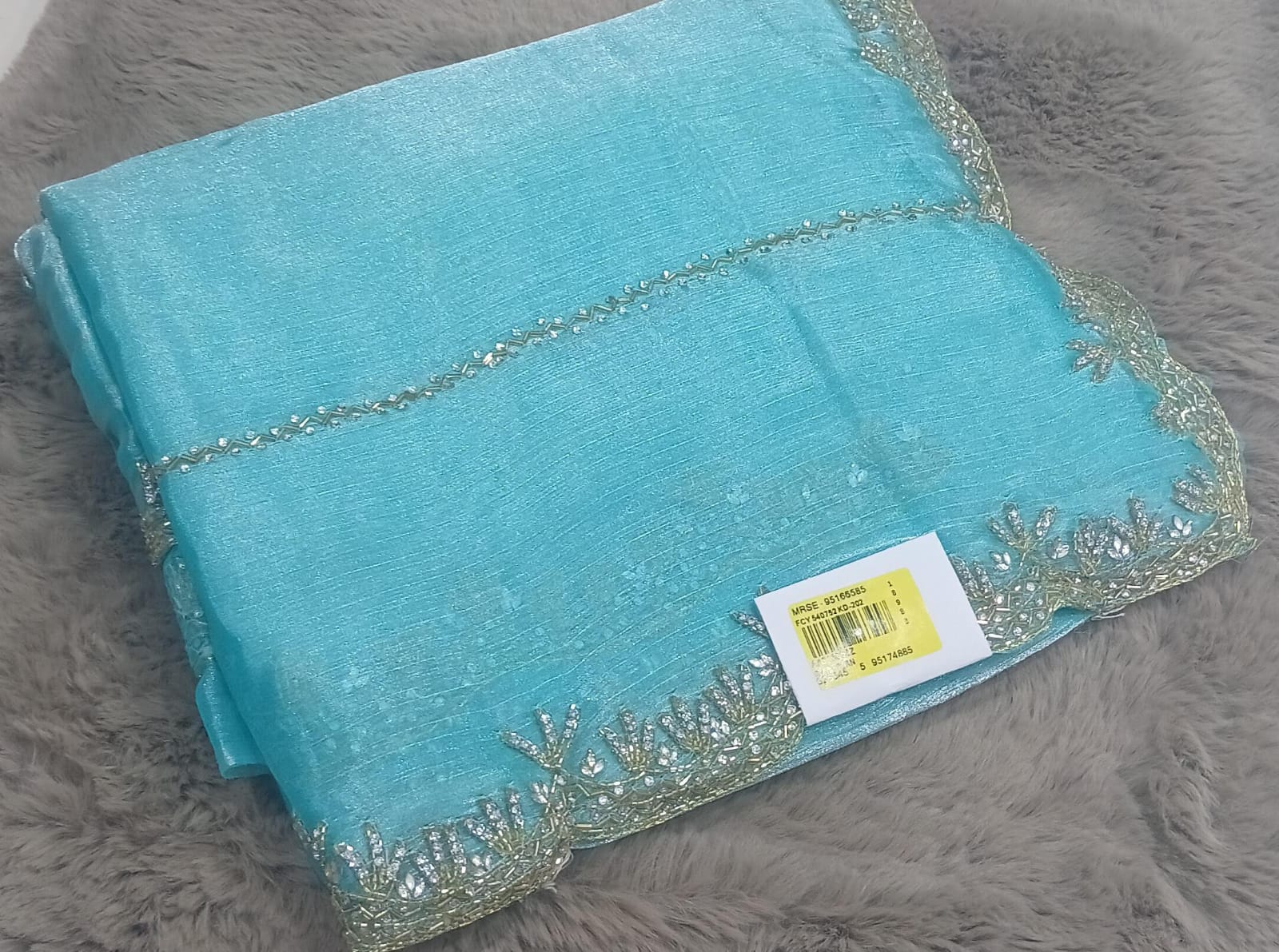 Jimmy Choo-01 Embroidered Partywear Saree with Silver Border – Set of 05 M.R. Saree Emporium