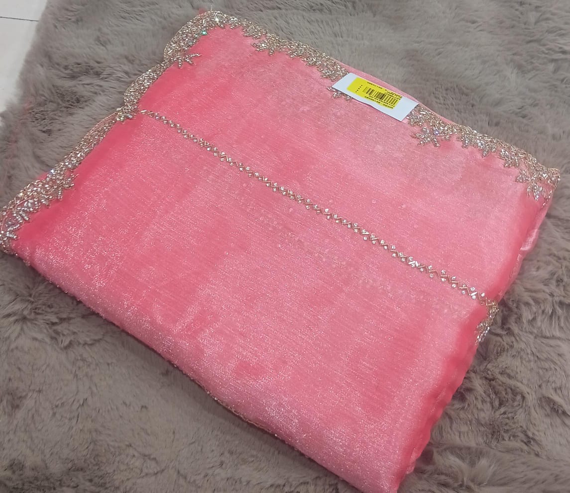 Jimmy Choo-01 Embroidered Partywear Saree with Silver Border – Set of 05 M.R. Saree Emporium