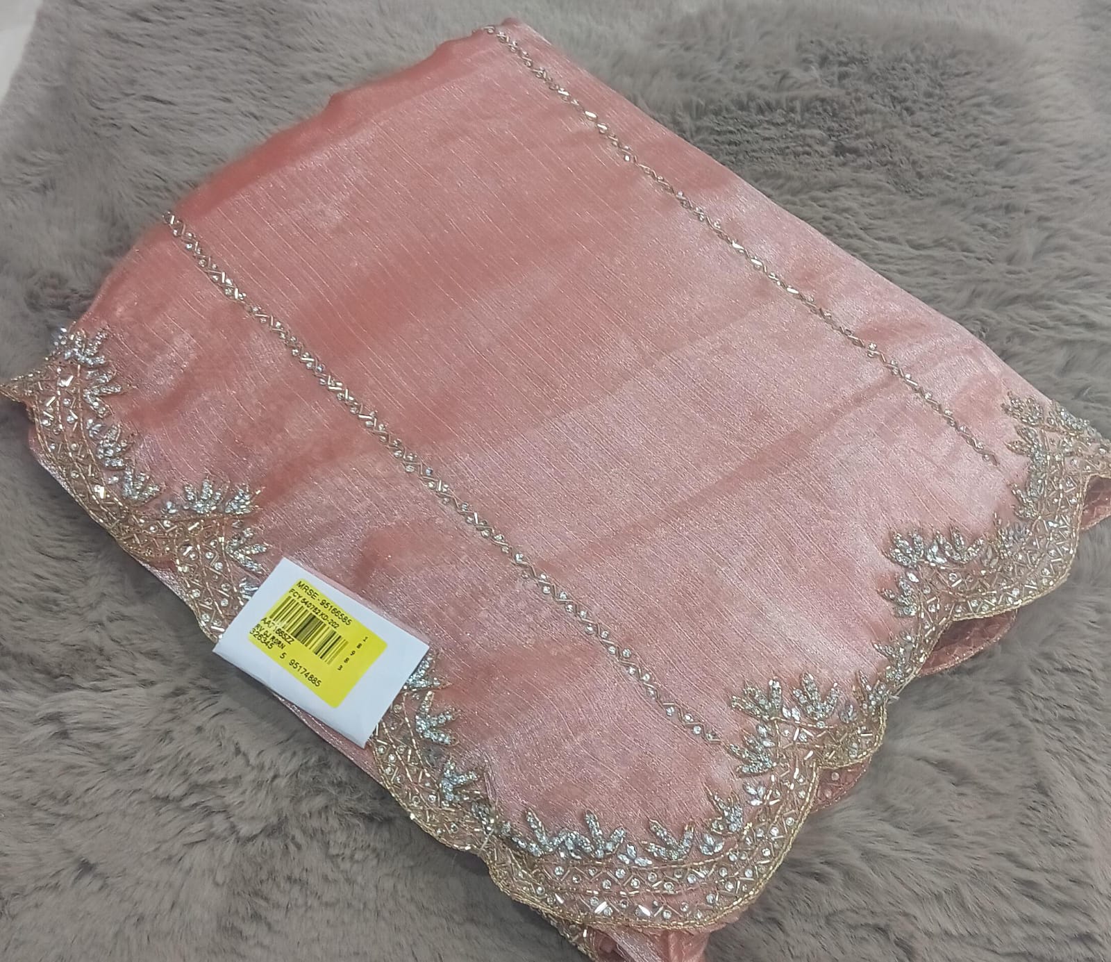 Jimmy Choo-01 Embroidered Partywear Saree with Silver Border – Set of 05 M.R. Saree Emporium