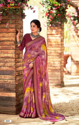 Krishnaleela Julliana-2 Fancy Fabrics Printed Saree with Designer Border - 8 PCS Set