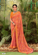 Krishnaleela Julliana-2 Fancy Fabrics Printed Saree with Designer Border - 8 PCS Set