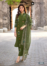Kadlee Classy Look Rayon Printed Kurti Pant Dupatta Set 6 Pcs