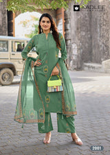 Kadlee Classy Look Rayon Printed Kurti Pant Dupatta Set 6 Pcs