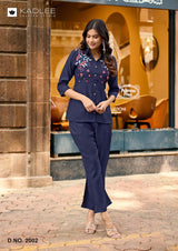 KADLEE Martina Viscose Weaving Embroidered Co-Ord 6 Pcs Set