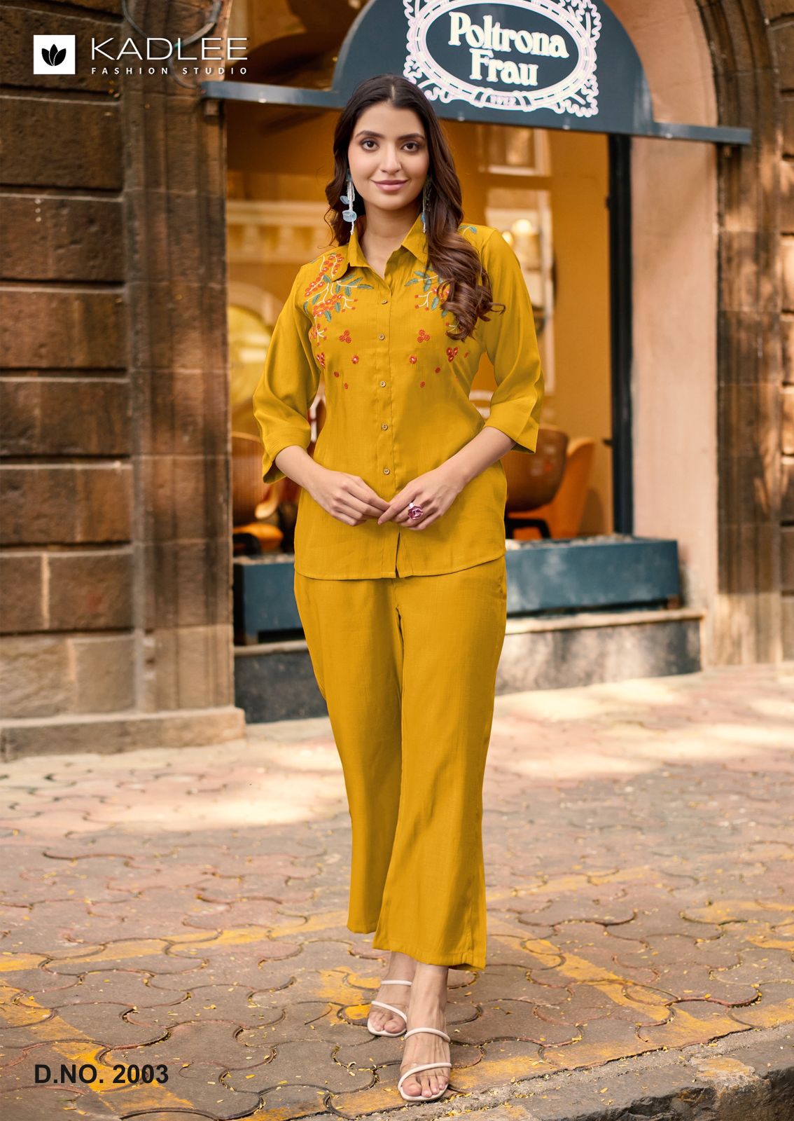 KADLEE Martina Viscose Weaving Embroidered Co-Ord 6 Pcs Set