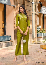 KADLEE Martina Viscose Weaving Embroidered Co-Ord 6 Pcs Set