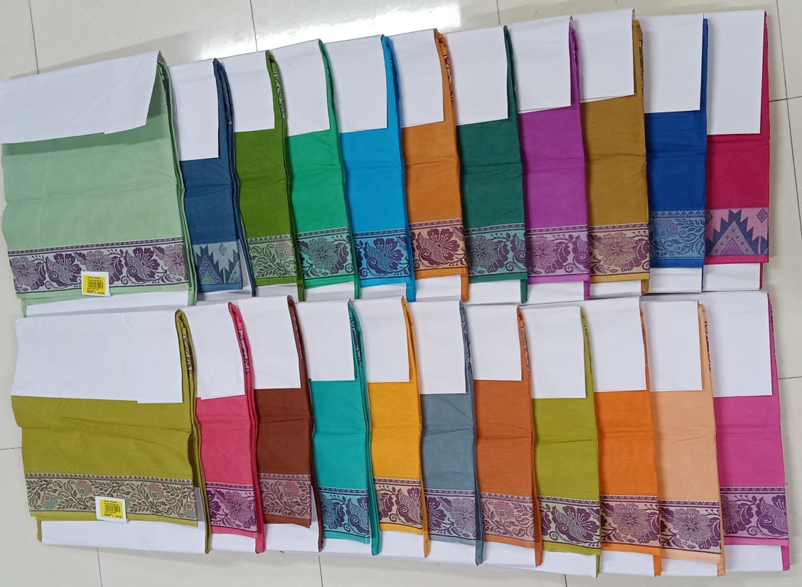 K K Doriya Cotton Saree – 22 Pcs Set -Minimum 6 Pcs Purchase -M.R. Saree Emporium