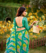 Krishnaleela Guzaarish Fancy Base with Pattern Printed Saree – 6 Pcs Set-M.R. Saree Emporium