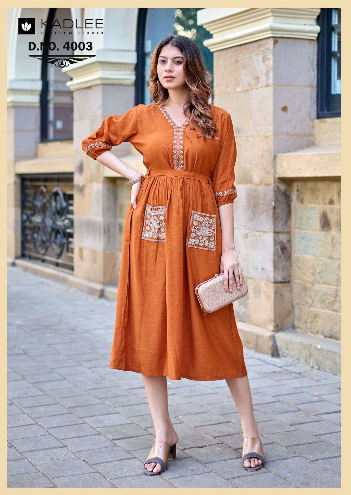 Kadlee Aleena Viscose Weaving Handwork Kurti 5 Pcs Set