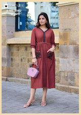 Kadlee Aleena Viscose Weaving Handwork Kurti 5 Pcs Set