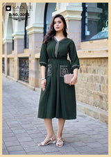 Kadlee Aleena Viscose Weaving Handwork Kurti 5 Pcs Set